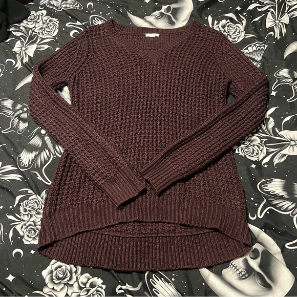 Burgundy Knit Sweater, Small - Picture 2 of 7